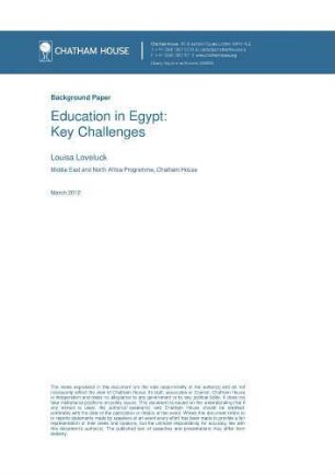Education in Egypt : key challenges
