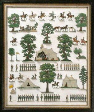 Zinnfigurentableau: Biwak hannoverscher Truppen