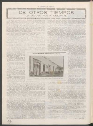 De otros tiempos : Un ocioso poeta colonial