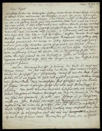 Brief von Wilhelm Grimm an Paul Wigand