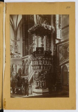 St. Nicolai, Berlin-Spandau: Ansicht Kanzel (aus: Skizzen- und Fotoalbum 28)