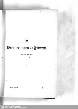 II. Erinnerungen an Florenz