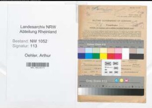Entnazifizierung Arthur Oehler , geb. 17.12.1911 (Bauingenieur)