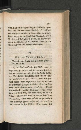 VI. Ueber die Geduld in Trübsal.