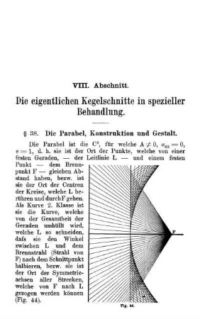 VIII. Abschnitt. Die eigentlichen Kegelschnitte in spezieller Behandlung.