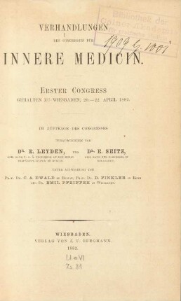 1: Wiesbaden, 20. - 22. April 1882