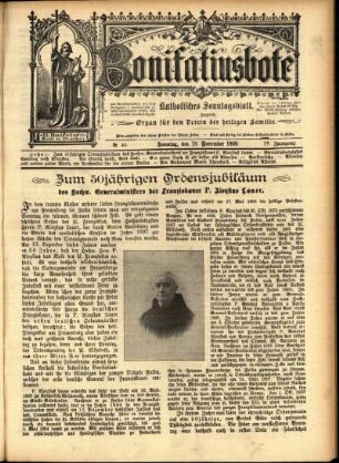 Erste Ausgabe vom Sonntag, den 18. November 1900.