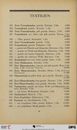 Textilien (Nr. 624-710)