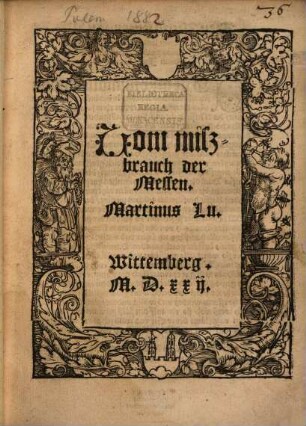 Vom miszbrauch der Messen