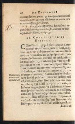 De Conciliatoriis Epistolis.
