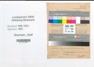 Entnazifizierung Josef Stuemper , geb. 09.02.1905 (Gastwirt)