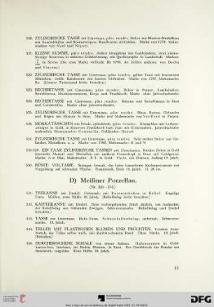 D) Meißner Porzellan (Nr. 531-573)