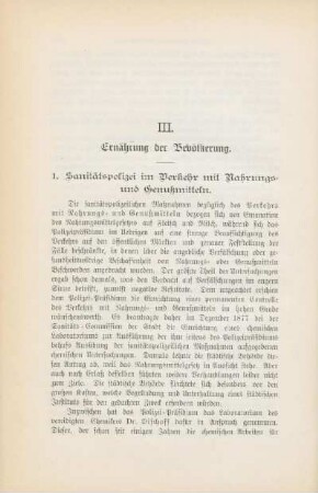 III. Ernährung der Bevölkerung