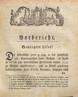 Ding- und Wörtlicher Register über den 1769. in Druck erschienenen ersten Haupt-Theil des Bambergischen Land-Rechts