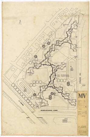 Märkisches Viertel, Wilhelmsruher Damm, Finsterwalder Straße, Berlin-Reinickendorf: Lageplan Haus 1 bis20, 1:500