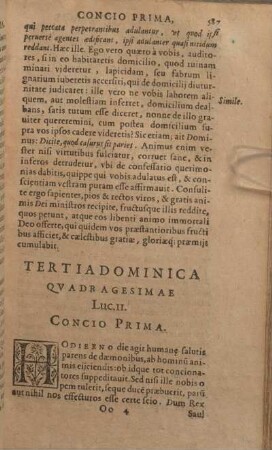 Tertia Dominica Qvadragesimae Luc. II. Concio Prima [- Concio Qvinta.]