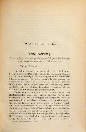 Pathologie und Therapie der Hautkrankheiten : in Vorlesungen für praktische Ärzte und Studirende