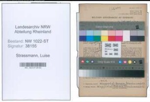 Entnazifizierung Luise Strassmann , geb. 07.04.1899 ()