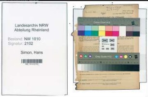 Entnazifizierung Hans Simon , geb. 04.02.1913 (Assessor)