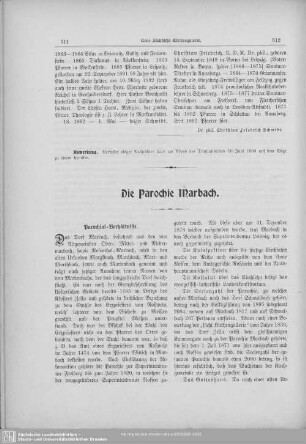 Die Parochie Marbach