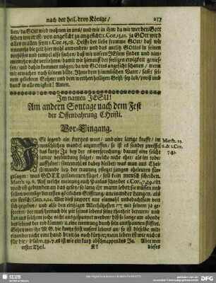 Am andern Sontage nach dem Fest der Offenbahrung Christi