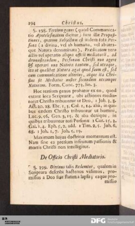 De Officio Christi Mediatorio.