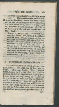 Die sämmtlichen Lufterscheinungen.