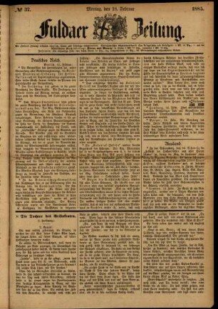 Ausgabe vom Montag, den 16. Februar 1885.