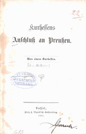 Kurhessens Anschluß an Preußen