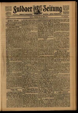 Erste Ausgabe vom Samstag, den 30. März 1907.