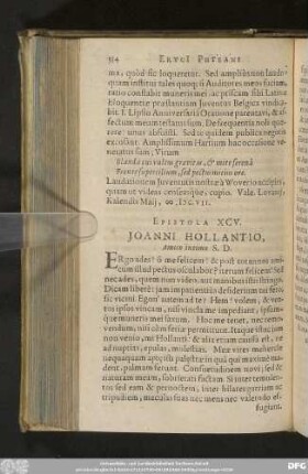 Epistola XCV. Ioanni Hollantio, Amico intimo S. D.