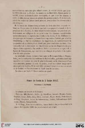 Séance du Comité du 2 février 1863