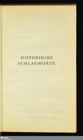 Historische Schlagworte