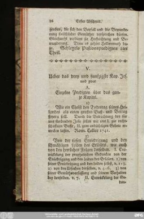 A. Einzelne Predigten über das ganze Kapitel.