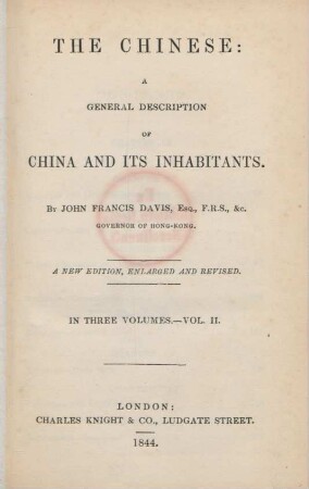 Vol. 2: The Chinese : a general description of China and its inhabitants