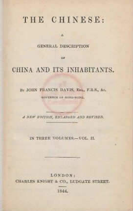Vol. 2: The Chinese : a general description of China and its inhabitants