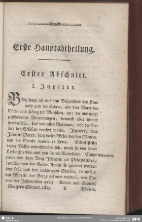 Erste Hauptabtheilung. Erster Abschnitt