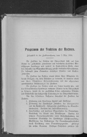 Programm der Fraktion der Rechten.