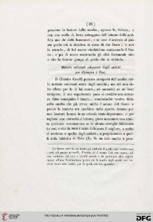 Materie coloranti adoperate dagli antichi per dipingere i Vasi