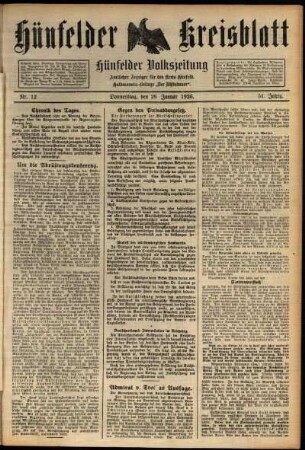 Ausgabe vom Donnerstag, den 28. Januar 1926.