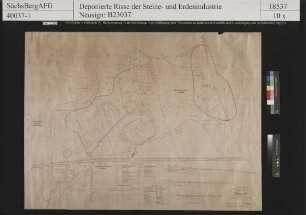 Ockrilla bei Meißen; Ton- und Kaolintagebau des VEB Fliesenwerke Kurt Bürger Boizenburg, Betriebsabteilung Ockrilla, Tagebauriss