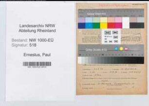Entnazifizierung Paul Ernestus, geb. 23.09.1899 (Telegrafeninspektor)