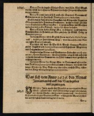 Eiiiv-Fir, Was sich von Anno 1626. den Monat Januarii an biß auff den May begeben und zugetragen.