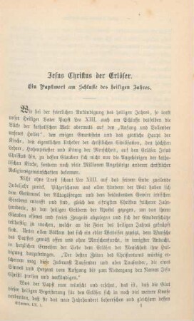 1-15 Jesus Christus der Erlöser : ein Papstwort am Schlusse des heiligen Jahres