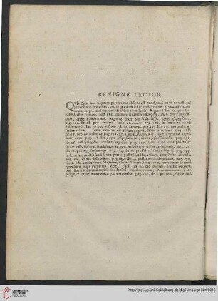 Benigne Lector