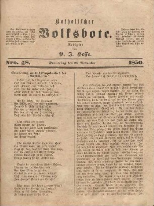 Katholischer Volksbote. 1850-1850