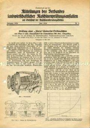 Prüfung einer "Isaria"-Universal-Drillmaschine