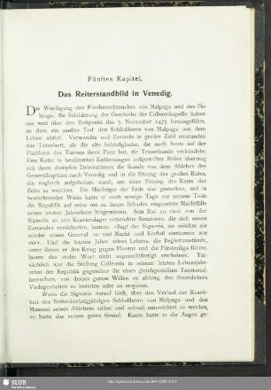 Fünftes Kapitel. Das Reiterstandbild in Venedig