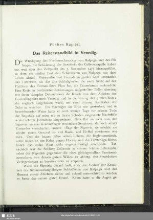 Fünftes Kapitel. Das Reiterstandbild in Venedig
