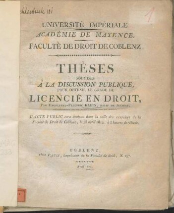Jus Romanum, mandati vel contra ff. lib XVII, tit. 1